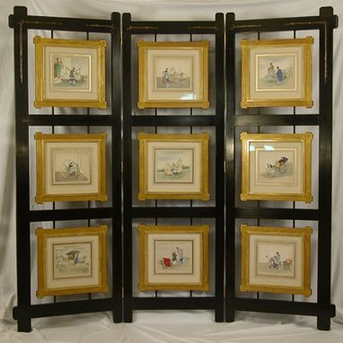 Custom Made Folding Screen With Original Chinese Paintings