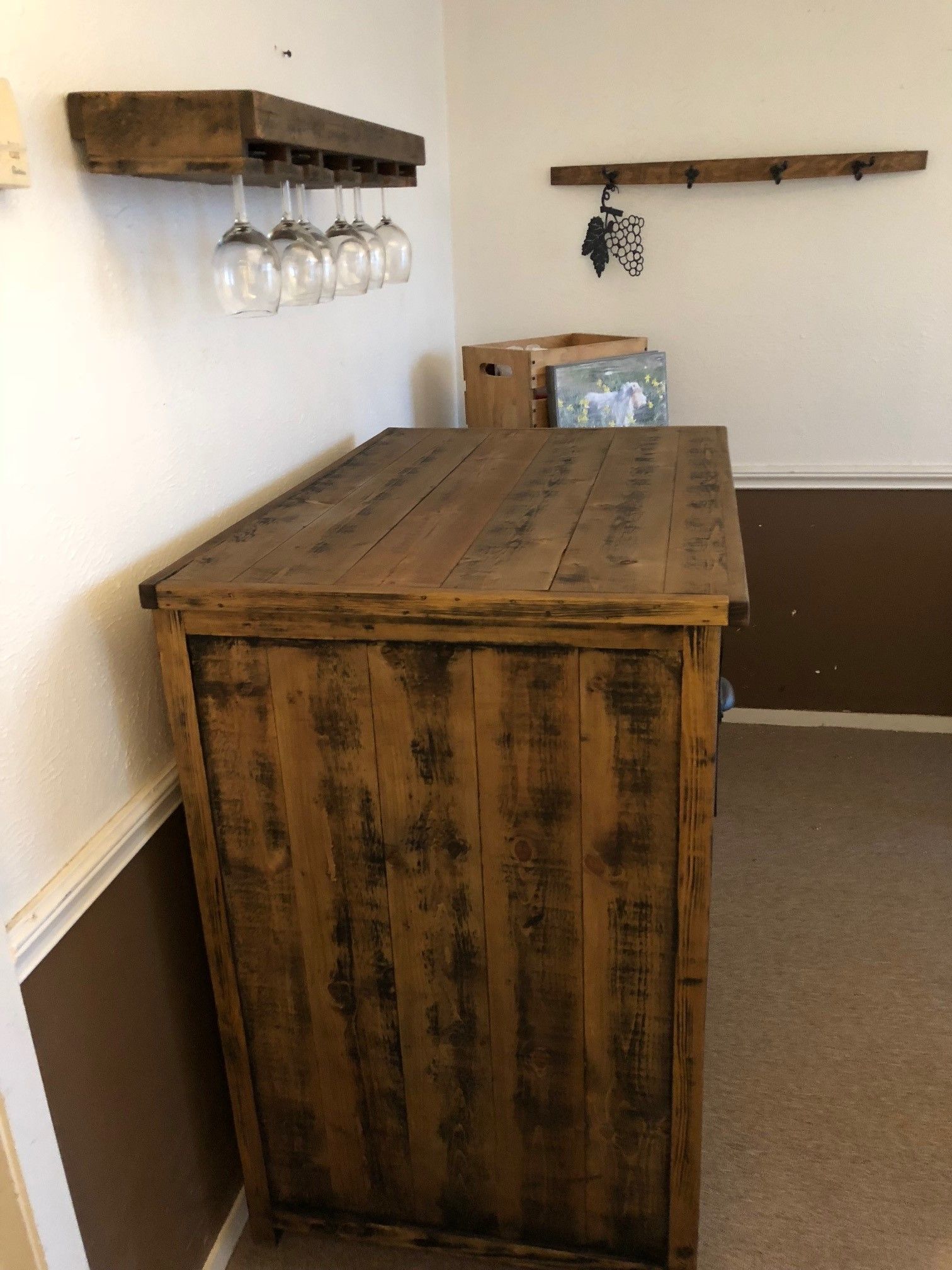 Buy Custom Made Rustic Wine Bar, made to order from THH CREATIONS