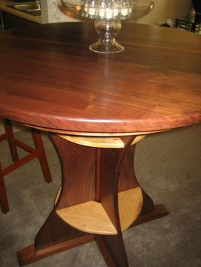 Custom Made Black Walnut And Ash Tall Dining Table.