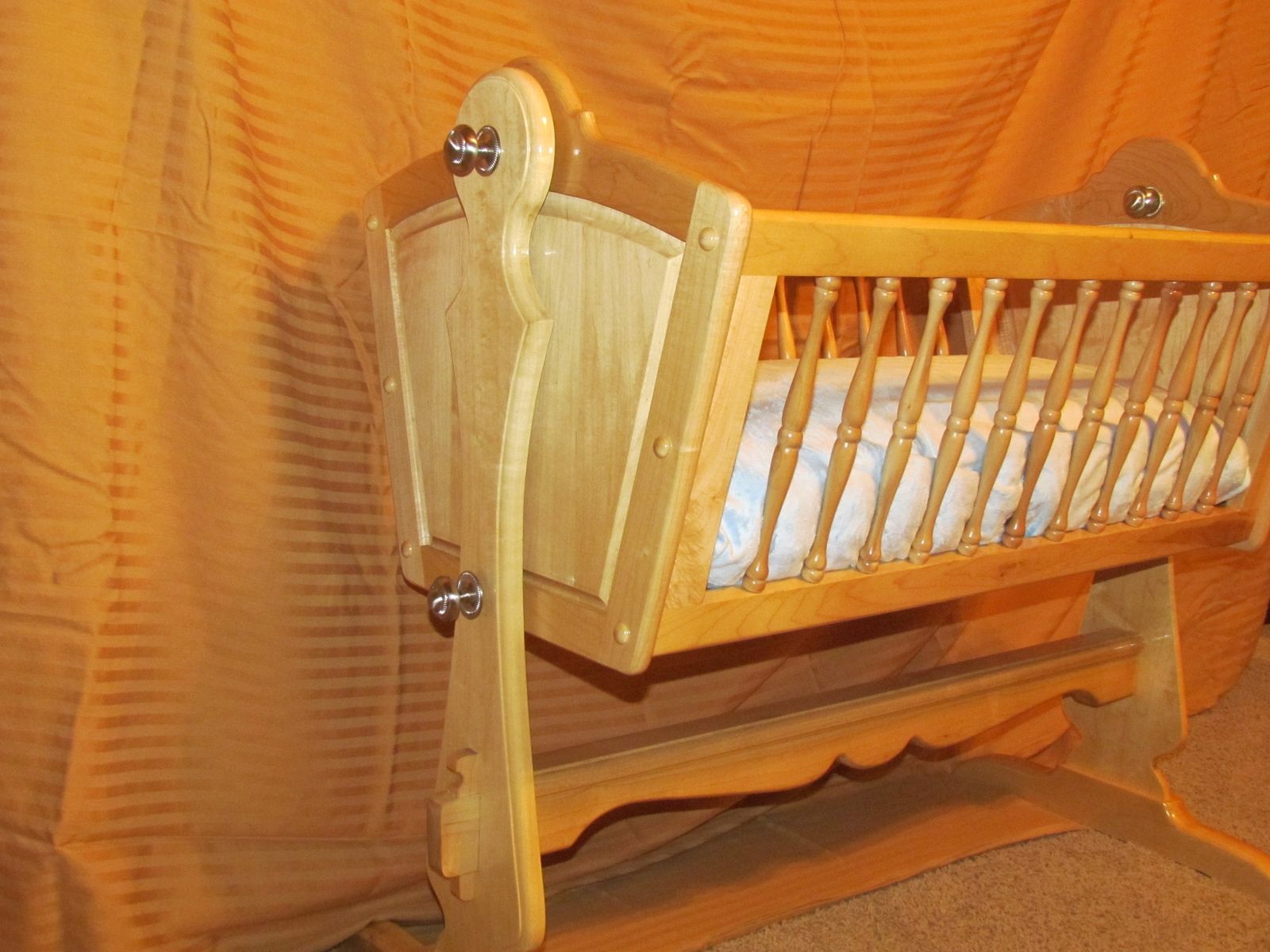 Handmade Maple Baby Cradle by Chris Taylor