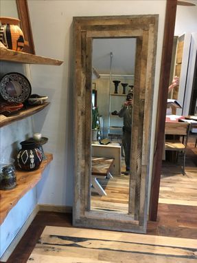 Custom Made Reclaimed Wood Leaning Wall Mirror Or Door.