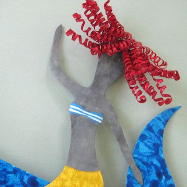Custom Made Art Wall Sculpture Marine - Mermaids And Whale - Catching A Ride - Recycled Metal Coastal Wall Decor