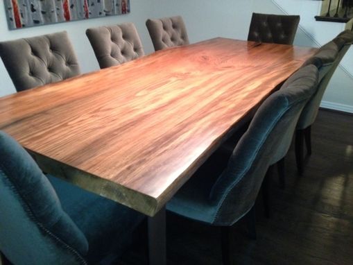 Custom Made Live Edge Sycamore Dining Table