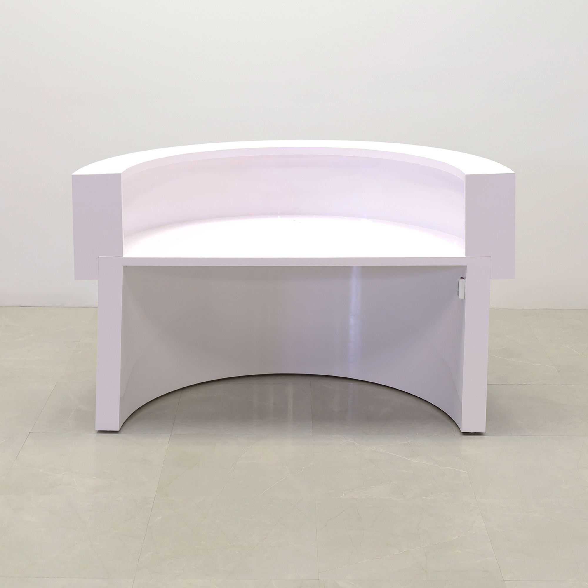 Hand Made Custom Curved Modern Reception Desks, Half Moon Boca Desk by Axis Office Furniture