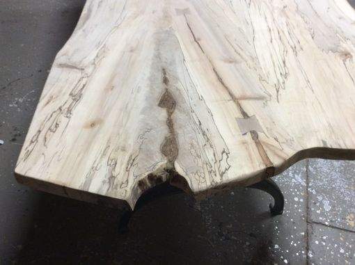 Custom Made Live Edge Dining Table, Local Spalted Hard Maple, 10 Fee Long, Ready To Ship
