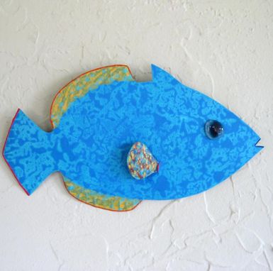 Custom Made Handmade Upcycled Metal Tropical Fish Wall Art Sculpture