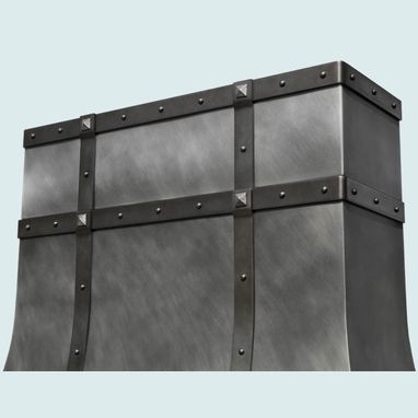 Custom Made Zinc Range Hood With Steel Straps