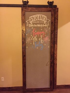 Custom Made Knotty Alder Chalkboard Barn Door