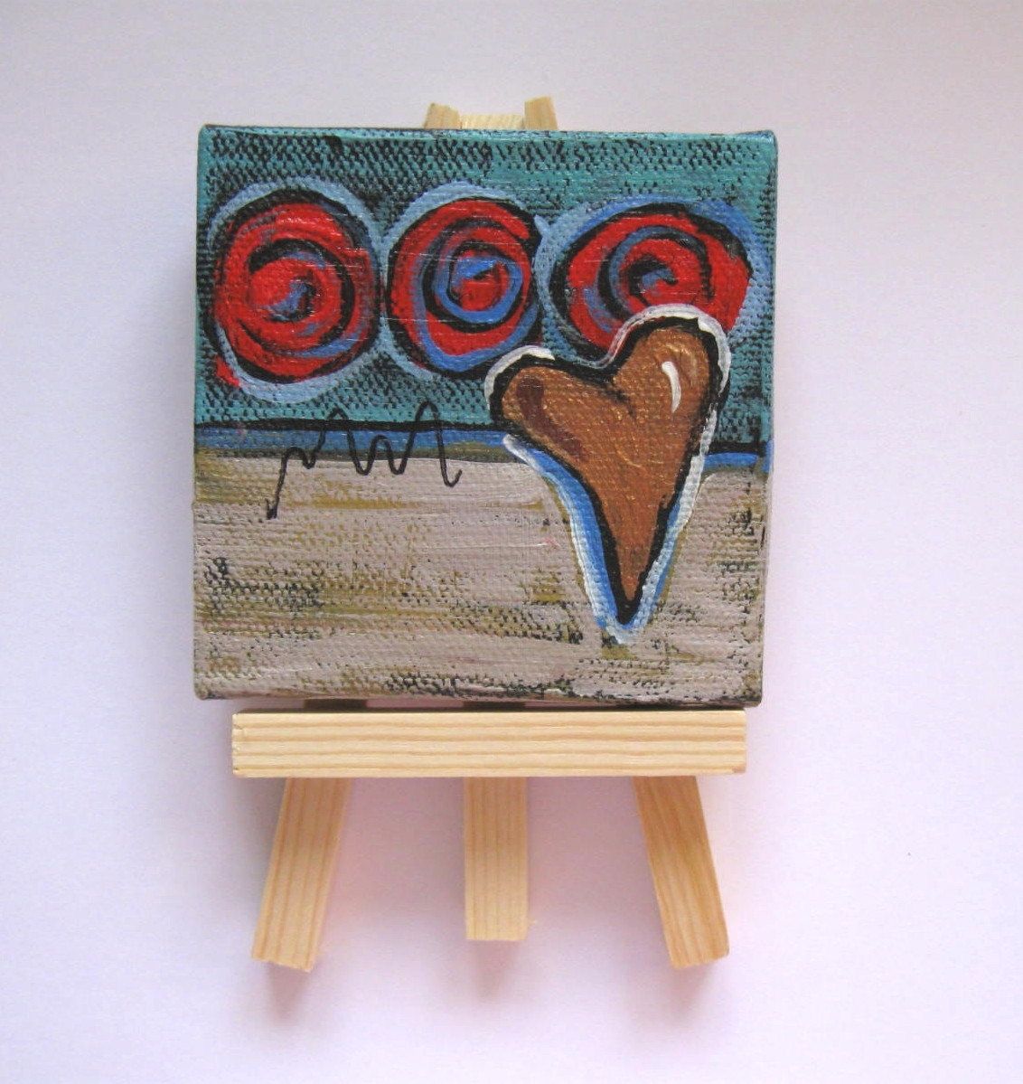 Mini Canvas for Painting with Easel, 3'X3'Canvas with Small Wooden Easel  Set for Kids - China Gift, Paintng
