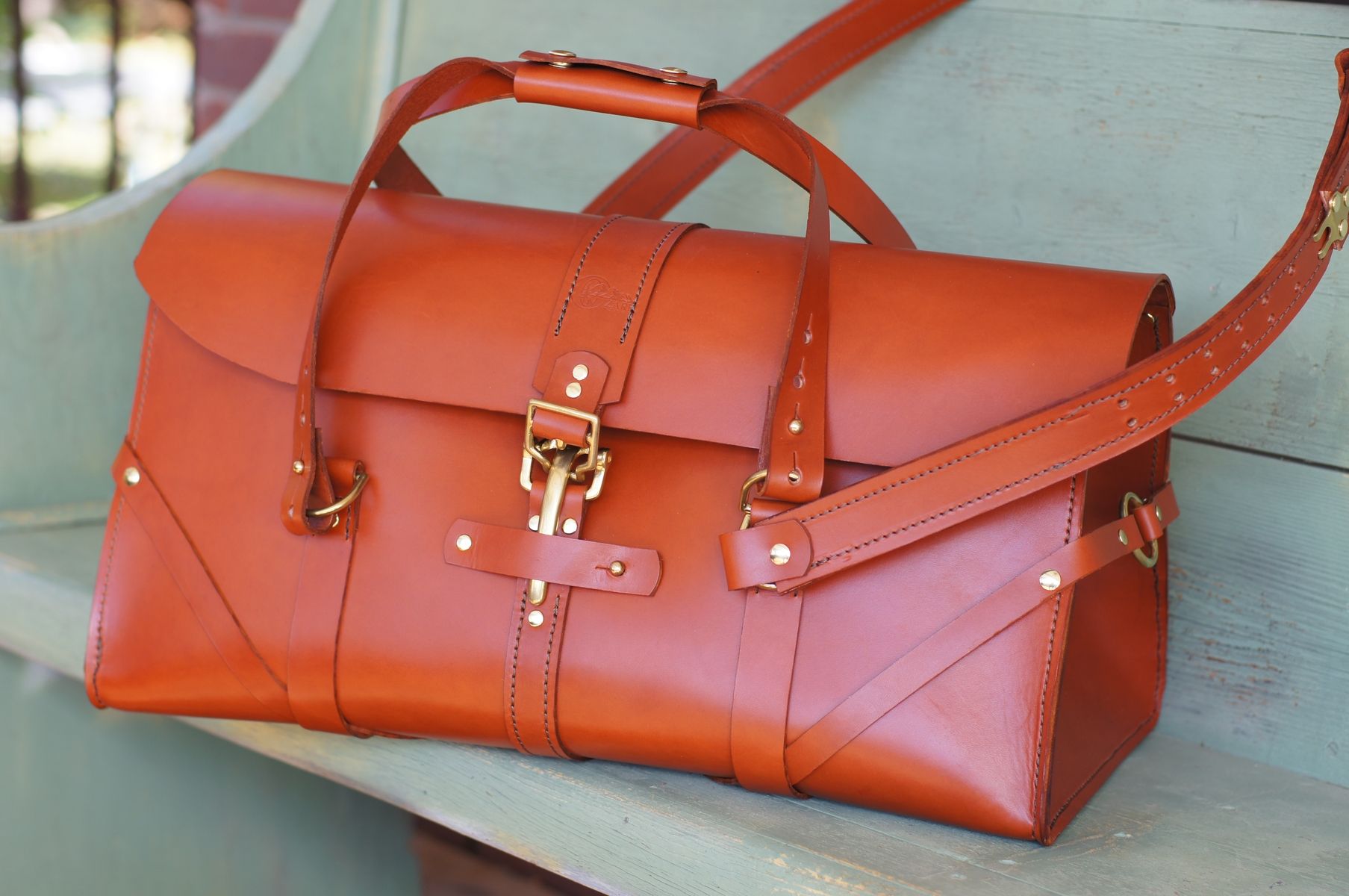 Hand Crafted Leather Weekender Bag by Ozark Mountain Leather