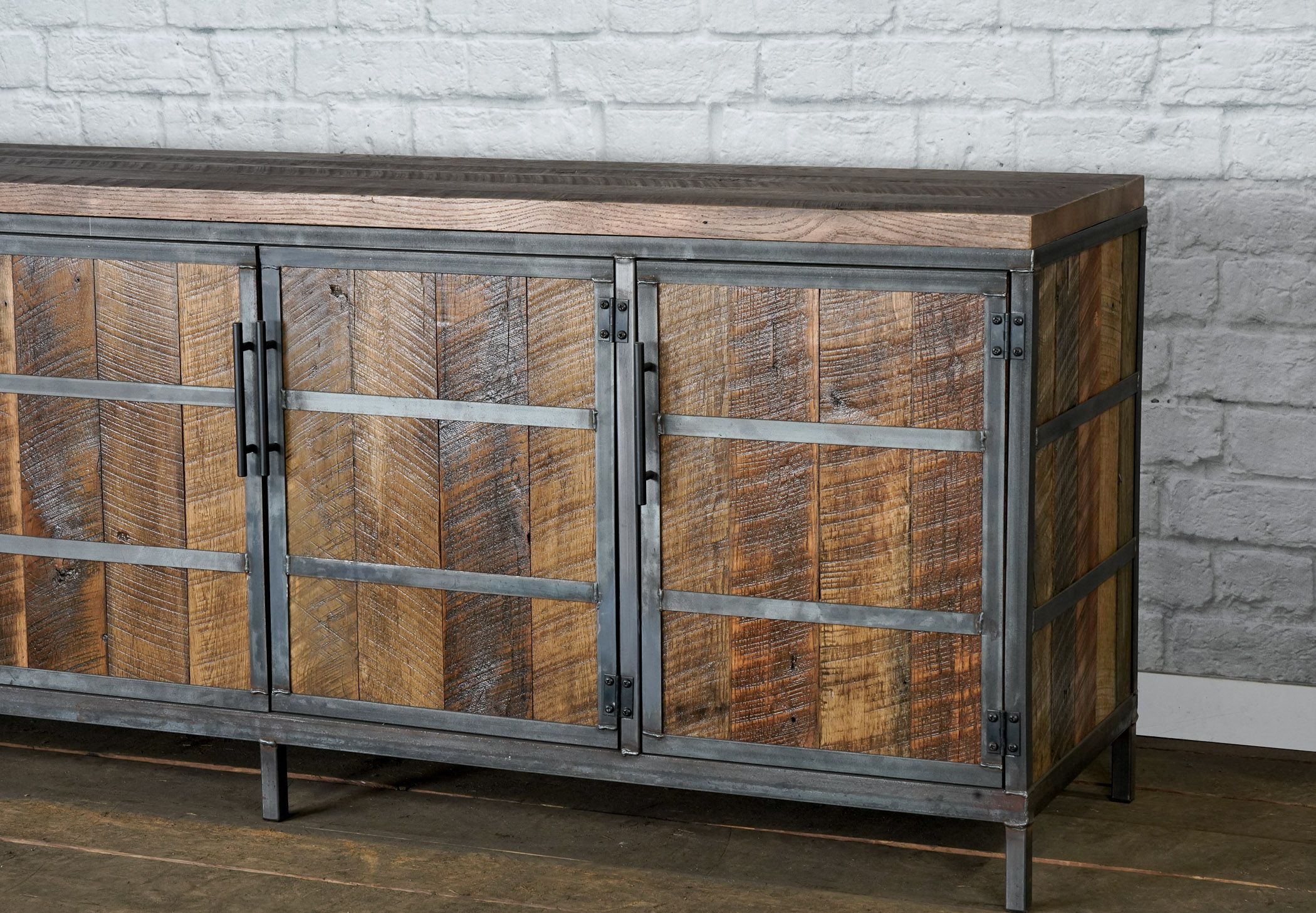 Buy Custom Farmhouse Style Credenza, Reclaimed Wood Media Console 