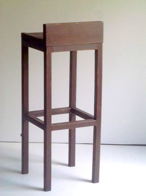 Custom Made Low Back Solid Wood Bar Stools & Dining Chairs In Distressed White Or Dark Walnut