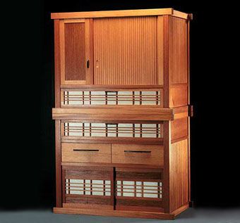 Hand Made Spanish Cedar Tansu Cabinet By Jeffrey Hunt Woodworking