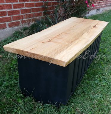 Custom Made Live Edge Coffee Table With Storage- Storage Trunk- Modern-Blanket Chest- Art Deco- Bench- Toy Bin