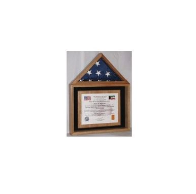 Custom Made Certificate And American Flag Display Case