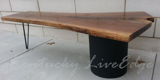 Custom Made Walnut Table- Modern Coffee Table- Live Edge Coffee Table- Contemporary- Industrial- Coffee Table