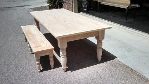 Custom Made Turned Leg Farmhouse Table