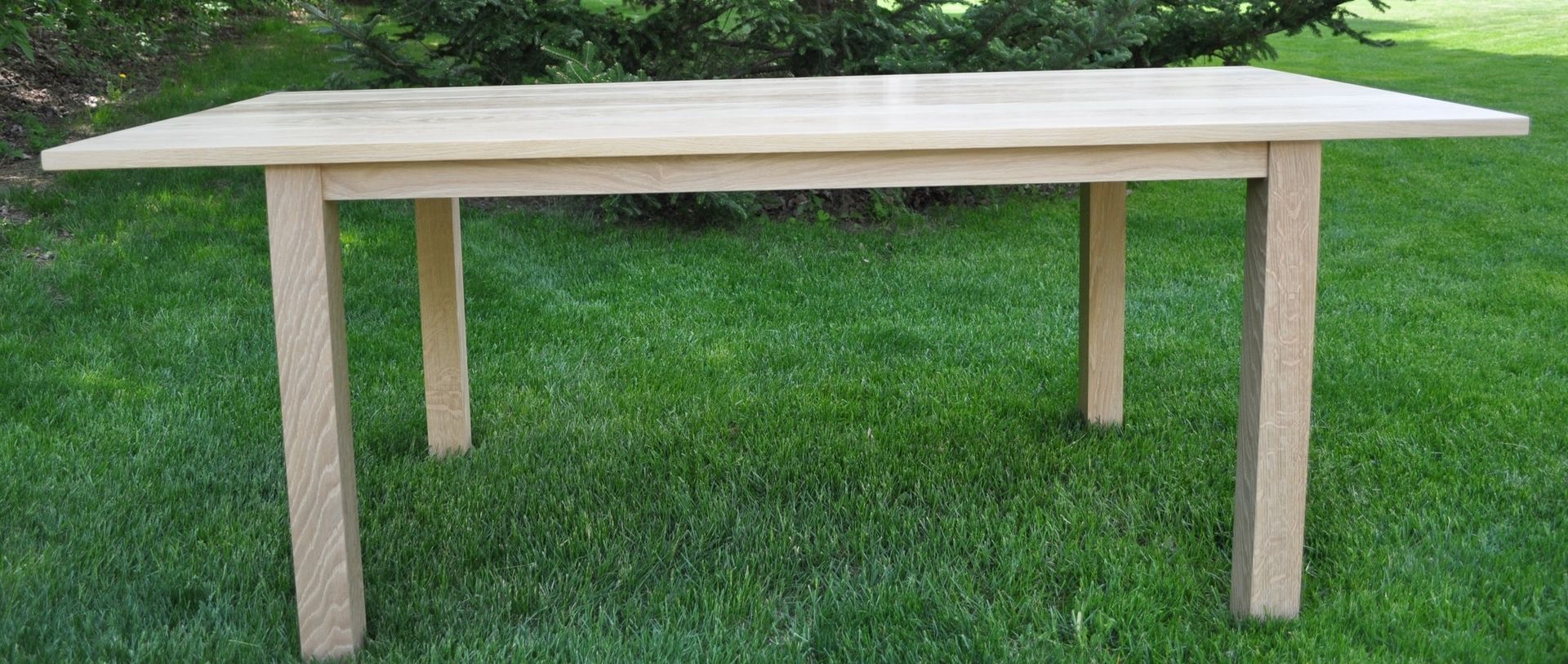 Custom Made White Oak Kitchen Table by Glessboards