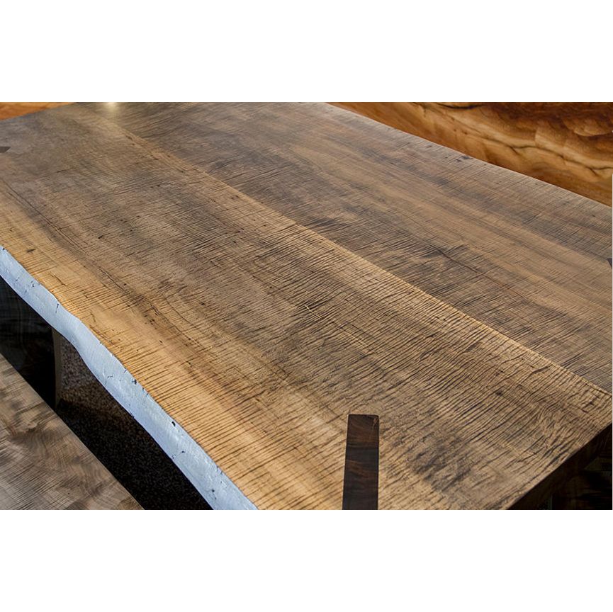 Hand Made Silver Maple Table With Matching Bench by Heirloom Woods