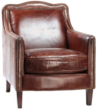 Custom Made Library Leather Club Chair