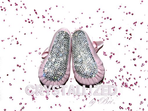 Custom Made Crystallized Baby Booties Baptism Girls Crib Shoes Bling European Crystals