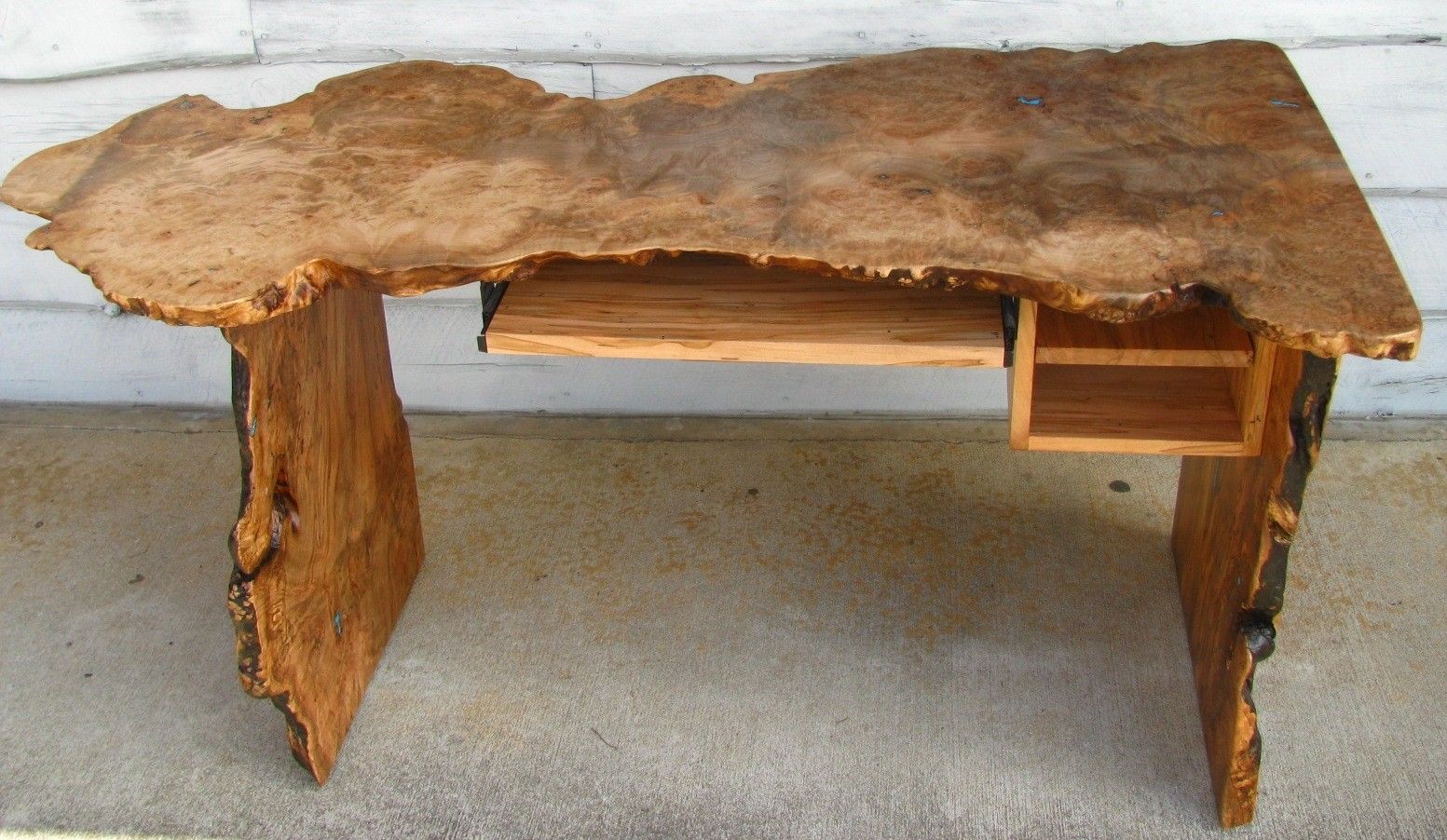 Hand Made Live Edge Desk From Burl Maple By Haymore Enterprises Inc   254.146257 