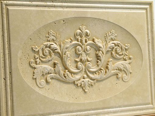 Custom Made Relief Carved Stone Panel