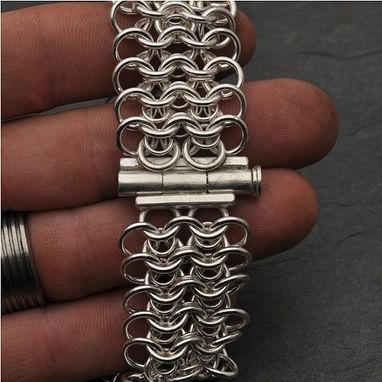 Custom Made Custom Sterling Silver Chainmail Bracelet