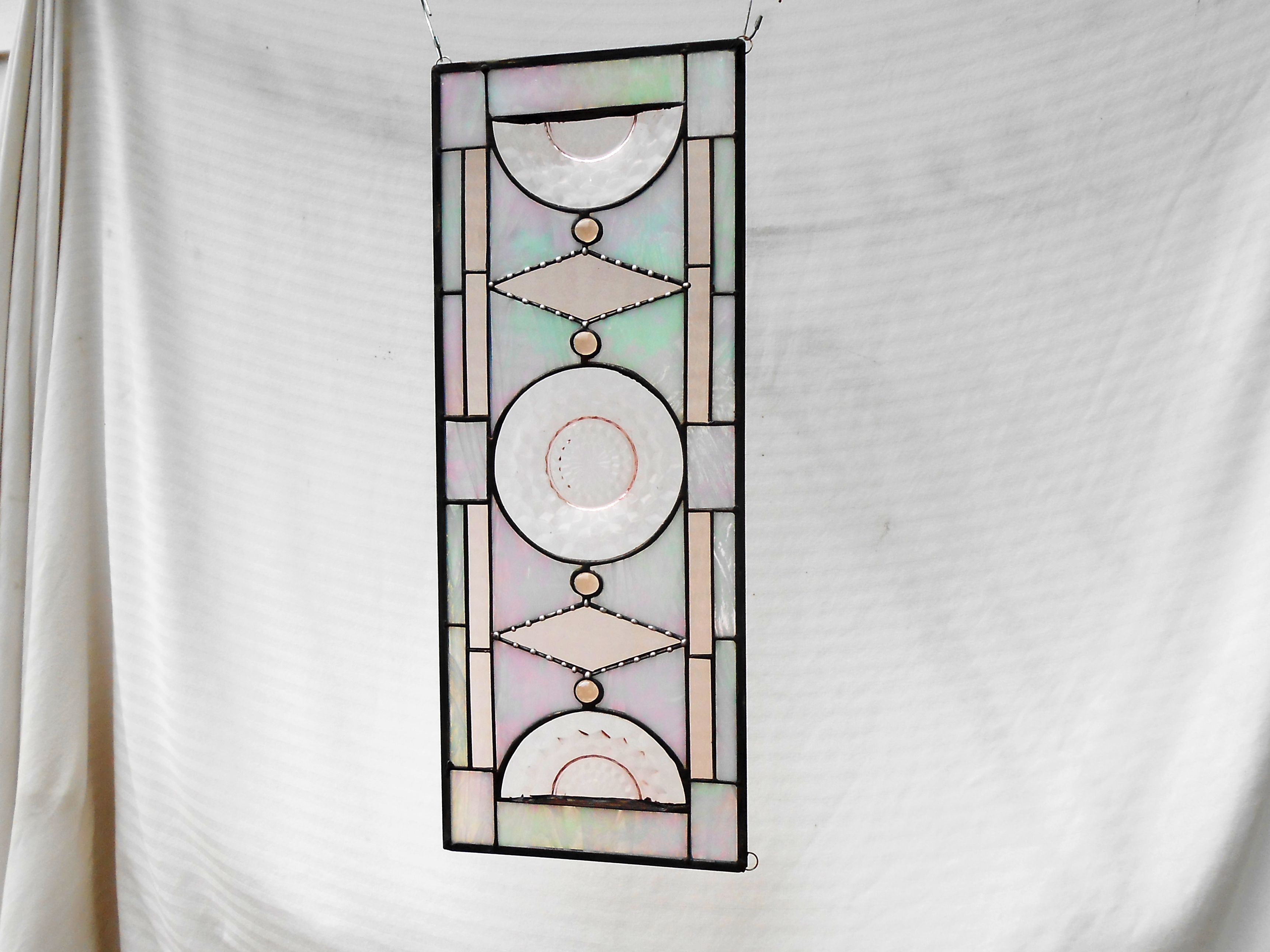 Buy Handmade Stained Glass Plate Panel, Vintage Cubist