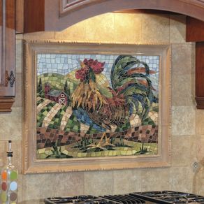 Bronze Rooster Backsplash Tile, Backsplash Tile, Rooster Backsplash Tile,  Rooster Tile Mural 