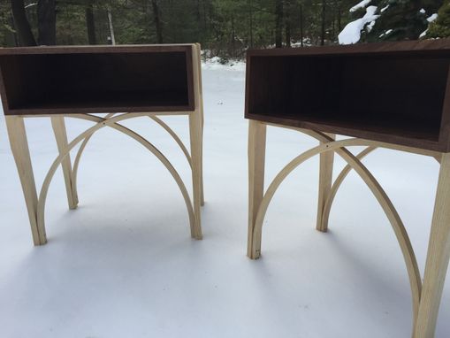 Custom Made Walnut & Ash Bedside Tables (Set)