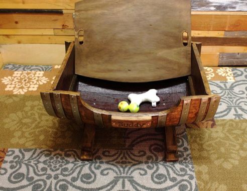 Custom Made Personalized Large Wine Barrel Dog Bed