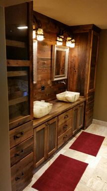 Custom Made Custom Made Double Vanity With 3 Center Drawers