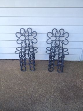 Custom Made New Horseshoe Flower Chair Pair