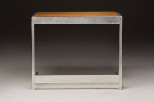 Custom Made Cantilever Aluminum Desk Minimalist Contemporary Reclaimed Oak Wood