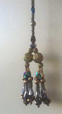 Custom Made Multi Color Gold Beads Hanged With Silk Thread,Could Be Hanged In Thread.