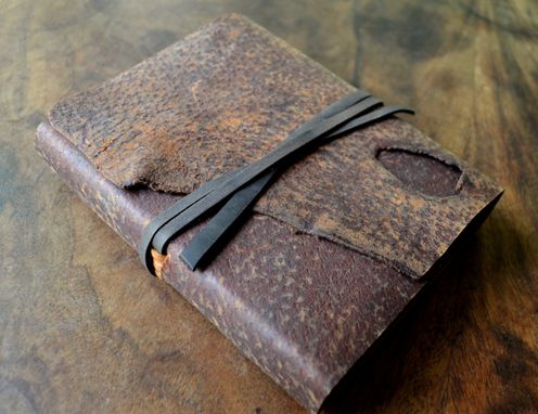 Custom Made Distressed Leather Journal Pigskin Bound Adventure Outdoor Diary With Sleeve (397c)