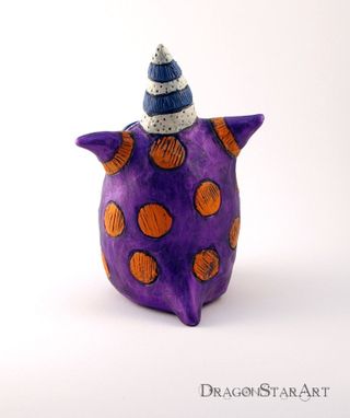 Custom Made Purple Monster Sculpture Tangerine And Violet Figurine
