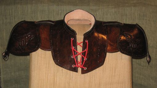 Custom Made Leather Gorget And Pauldrons