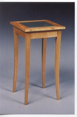 Custom Made Cherry Occasional Table With Slate Top.