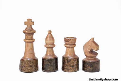 Custom Made Handcrafted Rustic Log Chess Set With Board