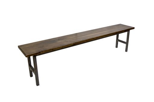 Custom Made Handmade Walnut And Steel Bench