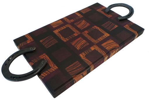 Custom Made Horseshoe Handle - Exotic Wood Cutting Board