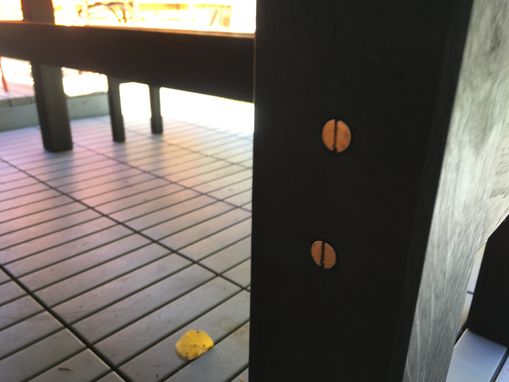 Custom Made Outdoor Cedar Farmhouse Table With Copper Accents