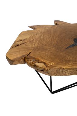 Custom Made Live Edge Wood Coffee Table - Mid Century Modern