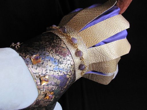 Custom Made Mosaic And Gold Leather Dog Clothes