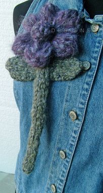 Custom Made The Oversized Floral Brooch - In Purple