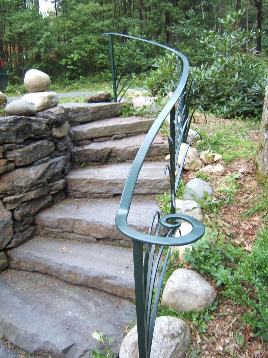 Hand Crafted Forged Iron Day Lily Railing By Mystic Metallurgy 