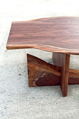 Custom Made Live Edge Cantilever Coffee Table