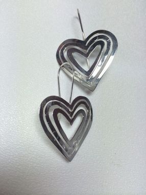 Custom Made Sterling Silver Heart Shaped Earrings